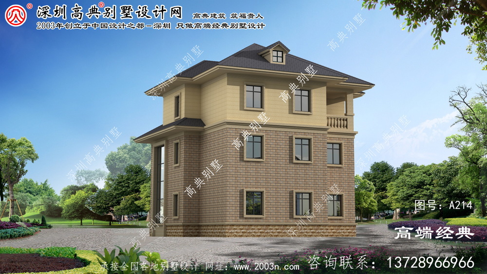 宝应县性价比高的欧式风格三层别墅设计图