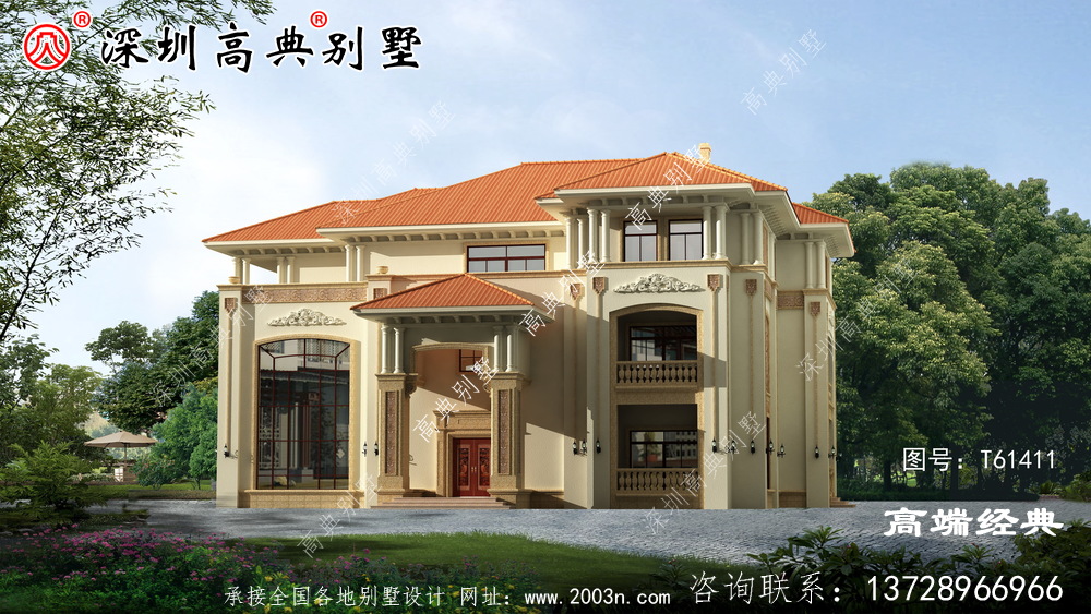 三层别墅设计图，外观精美，居住舒适，享受平淡的幸福